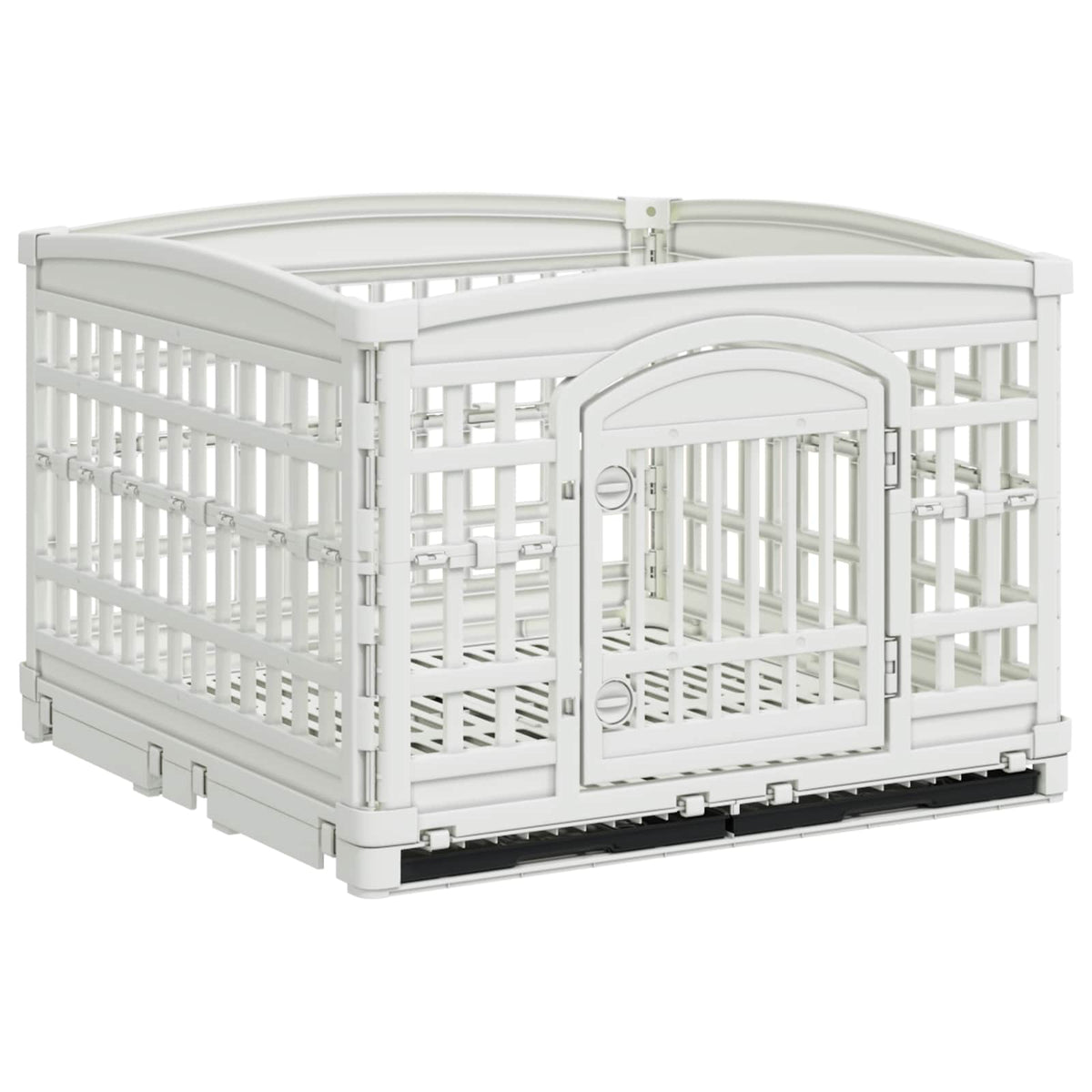 4 Panel Dog Playpen Plastic White with Base 177.5 cm 112 cm 154.5 cm