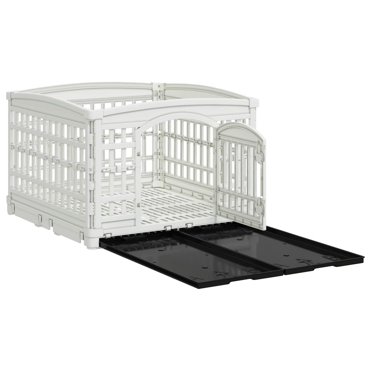 4 Panel Dog Playpen Plastic White with Base 177.5 cm 112 cm 154.5 cm
