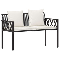 vidaXL Outdoor Benches 2 -Seater 116 x 56 x 75 cm Poly Rattan 2