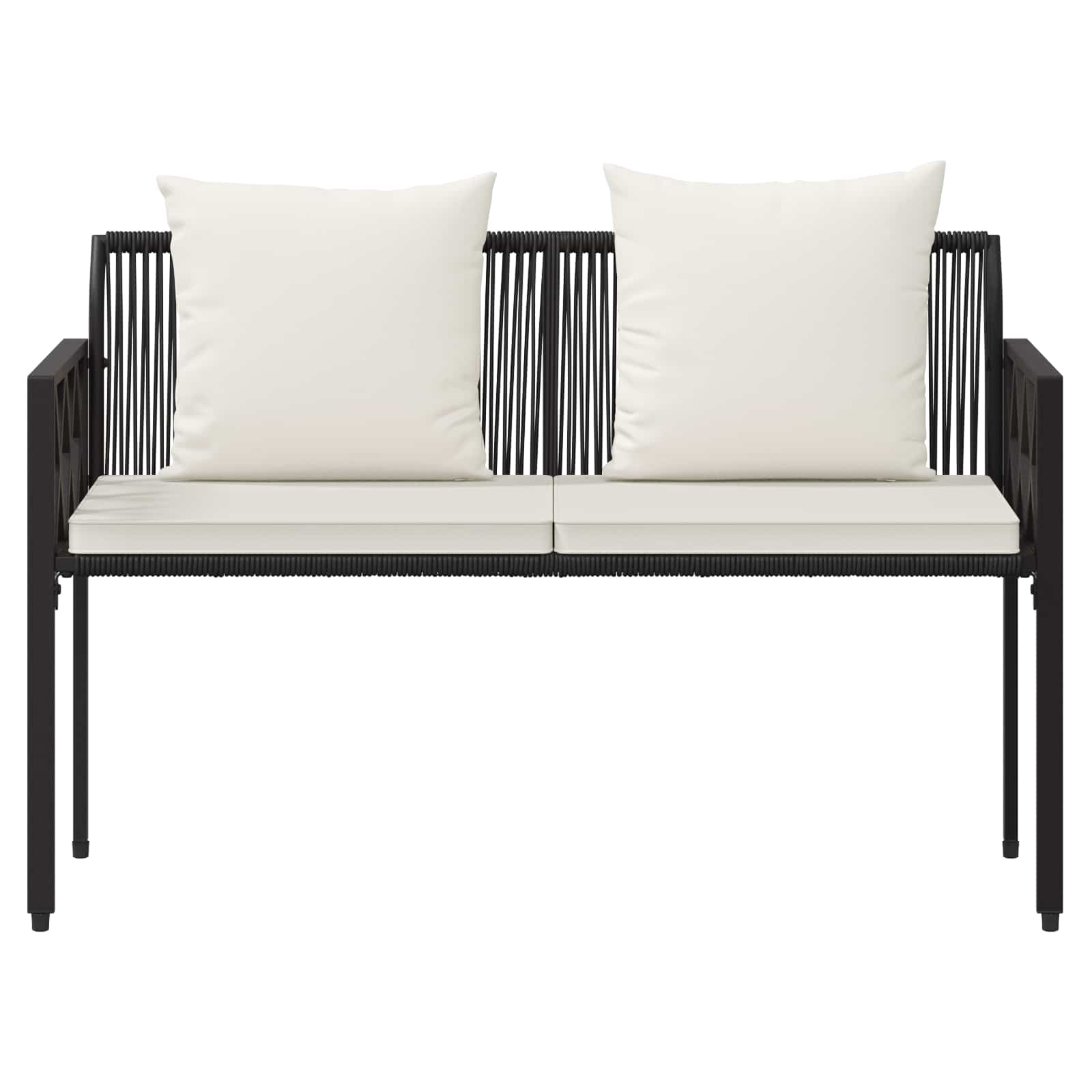 vidaXL Outdoor Benches 2 -Seater 116 x 56 x 75 cm Poly Rattan 5