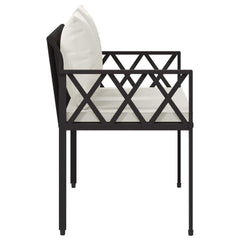 vidaXL Outdoor Benches 2 -Seater 116 x 56 x 75 cm Poly Rattan 6