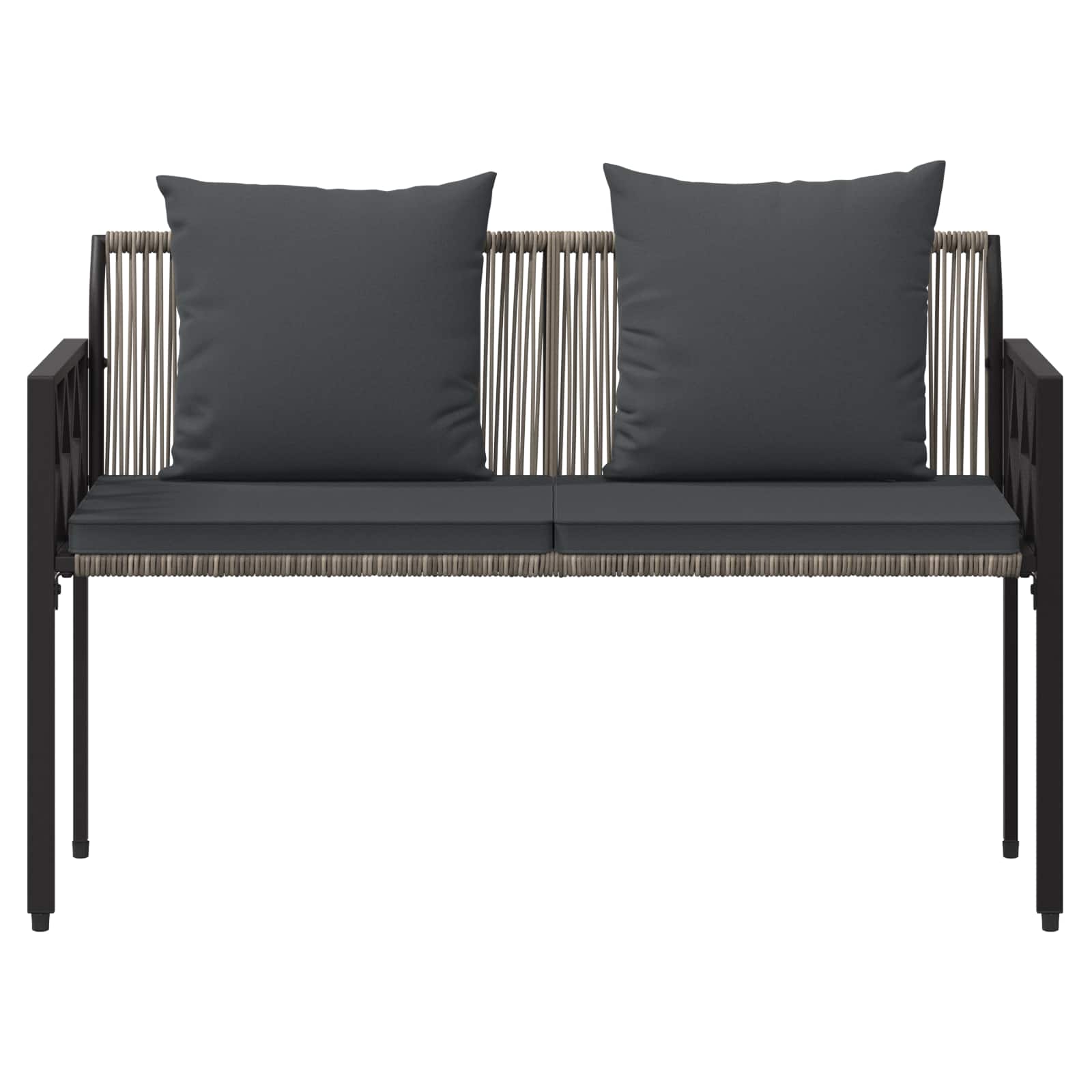 vidaXL Outdoor Benches 2 -Seater 116 x 56 x 75 cm Poly Rattan 5