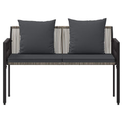 vidaXL Outdoor Benches 2 -Seater 116 x 56 x 75 cm Poly Rattan 5