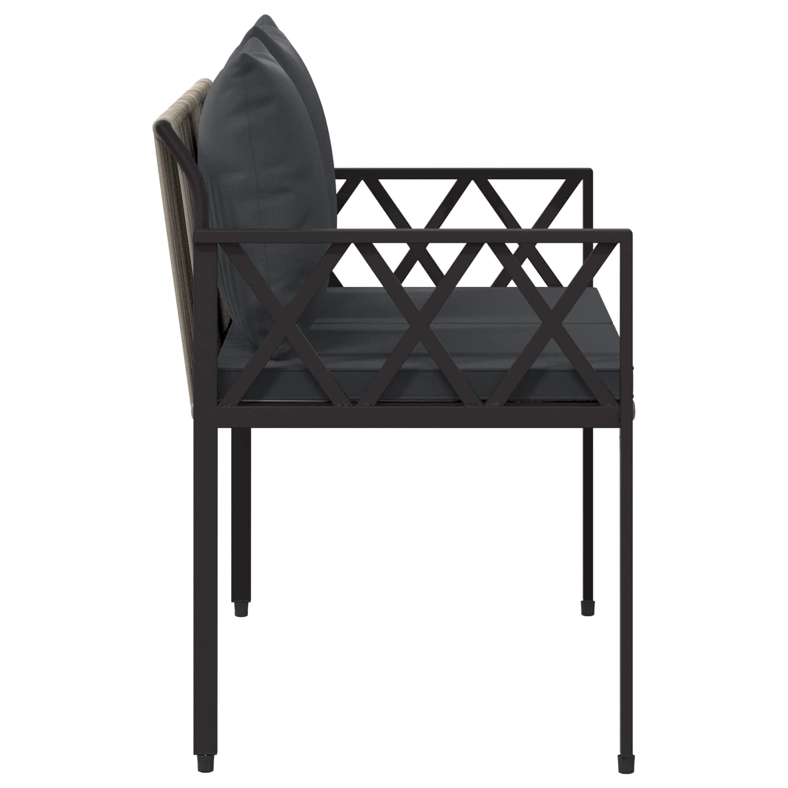 vidaXL Outdoor Benches 2 -Seater 116 x 56 x 75 cm Poly Rattan 6