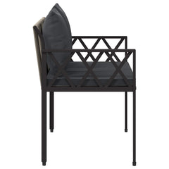 vidaXL Outdoor Benches 2 -Seater 116 x 56 x 75 cm Poly Rattan 6
