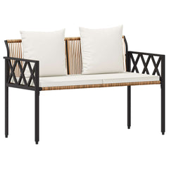 vidaXL Outdoor Benches 2 -Seater 116 x 56 x 75 cm Poly Rattan 2