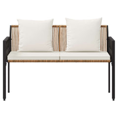 vidaXL Outdoor Benches 2 -Seater 116 x 56 x 75 cm Poly Rattan 5
