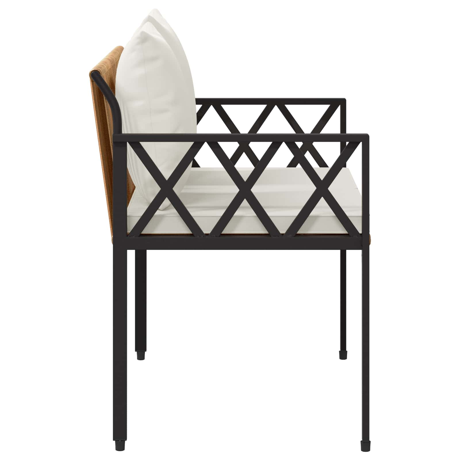 vidaXL Outdoor Benches 2 -Seater 116 x 56 x 75 cm Poly Rattan 6