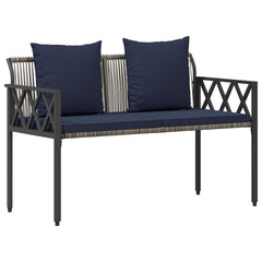 vidaXL Outdoor Benches 2 -Seater 116 x 56 x 75 cm Poly Rattan 2