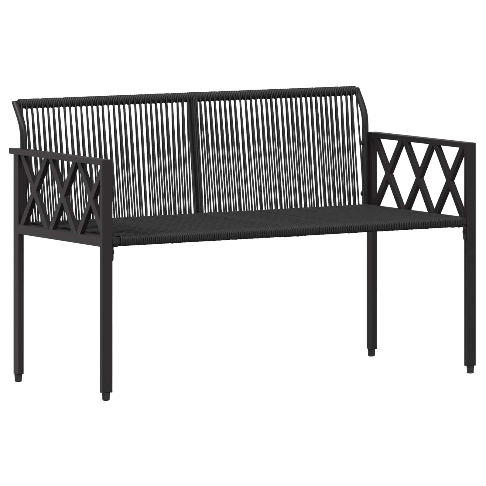 vidaXL Outdoor Benches 2 -Seater 116 x 56 x 75 cm Poly Rattan 4