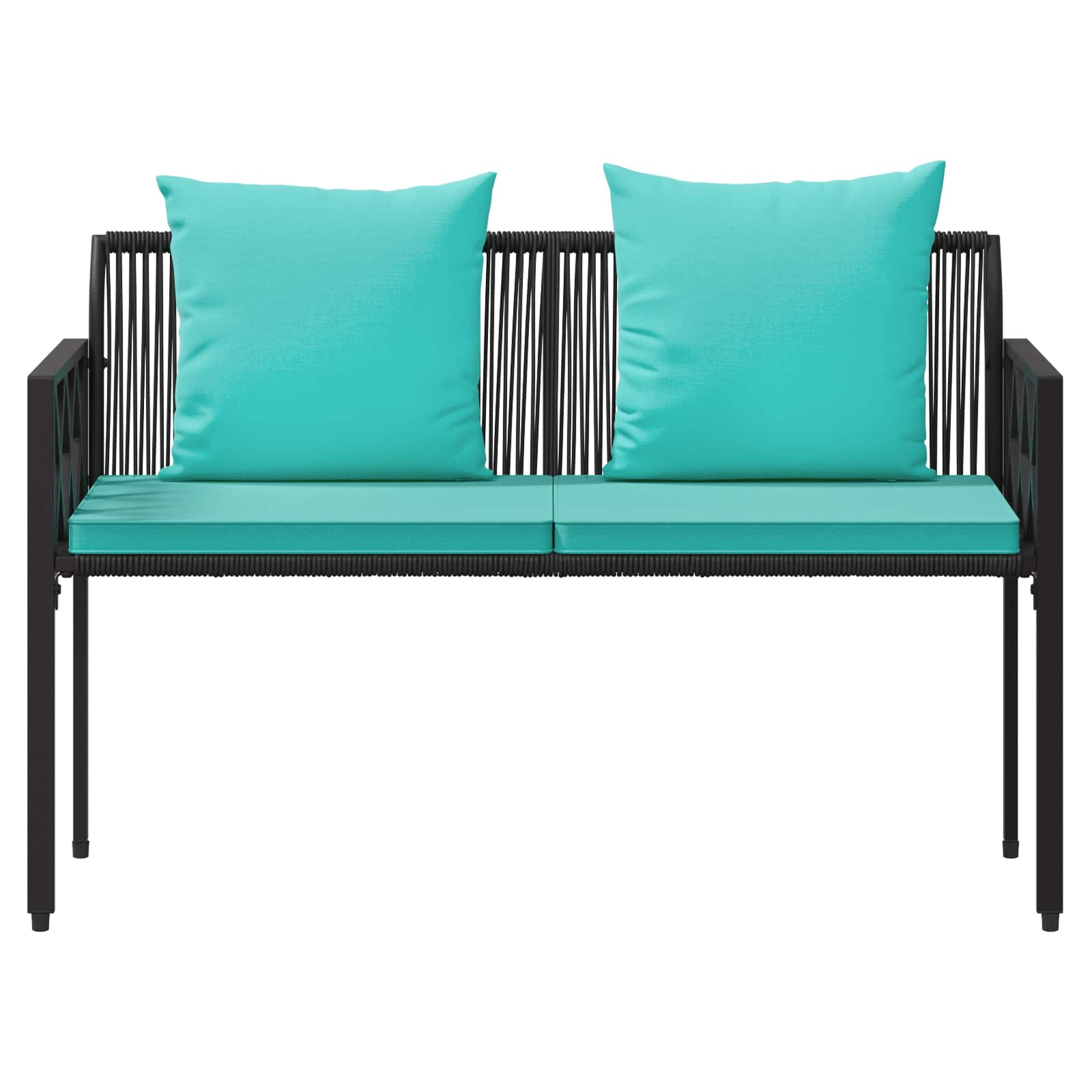 vidaXL Outdoor Benches 2 -Seater 116 x 56 x 75 cm Poly Rattan 5