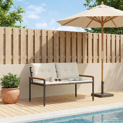 vidaXL Outdoor Bench 2 -Seater 116 x 67.5 x 72 cm Poly Rattan 1