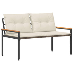 vidaXL Outdoor Bench 2 -Seater 116 x 67.5 x 72 cm Poly Rattan 2