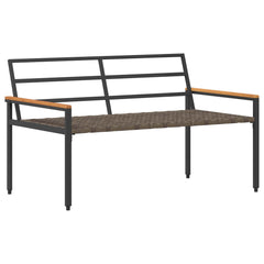 vidaXL Outdoor Bench 2 -Seater 116 x 67.5 x 72 cm Poly Rattan 4