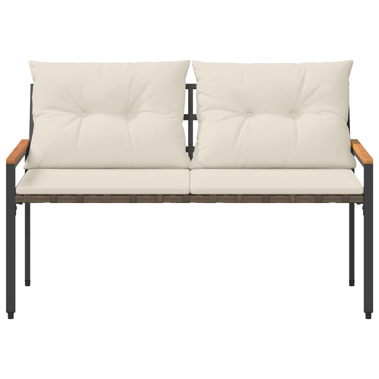 vidaXL Outdoor Bench 2 -Seater 116 x 67.5 x 72 cm Poly Rattan 5