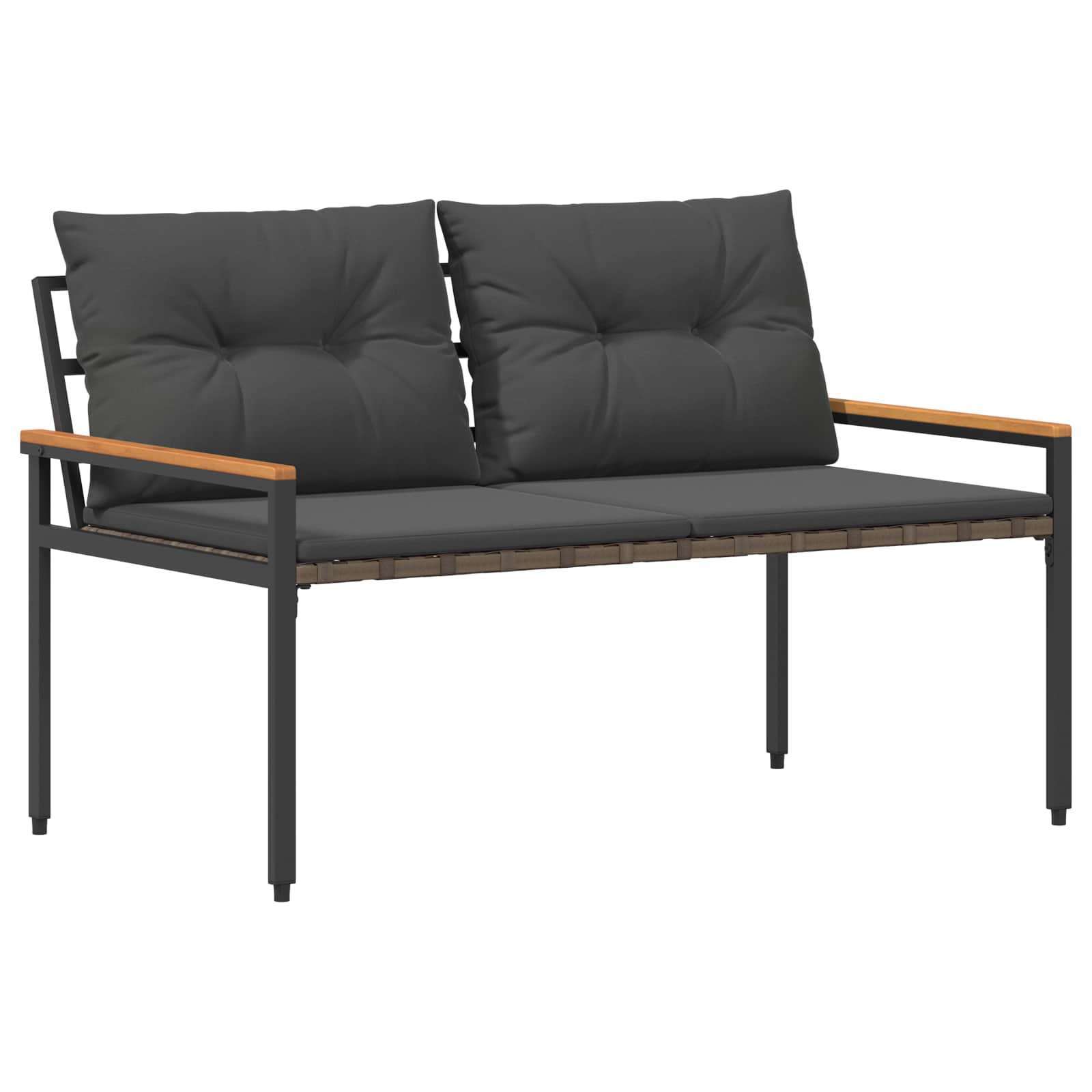 vidaXL Outdoor Bench 2 -Seater 116 x 67.5 x 72 cm Poly Rattan 2