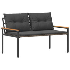 vidaXL Outdoor Bench 2 -Seater 116 x 67.5 x 72 cm Poly Rattan 2