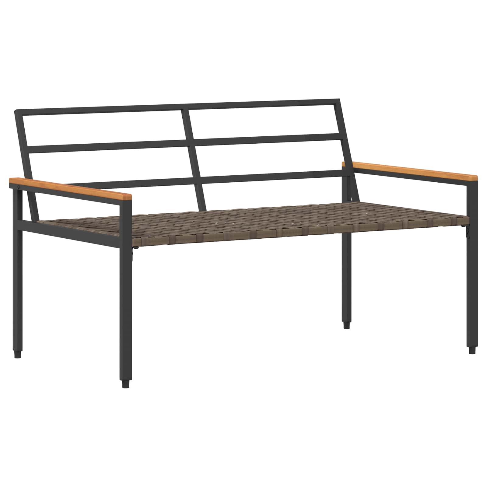 vidaXL Outdoor Bench 2 -Seater 116 x 67.5 x 72 cm Poly Rattan 4