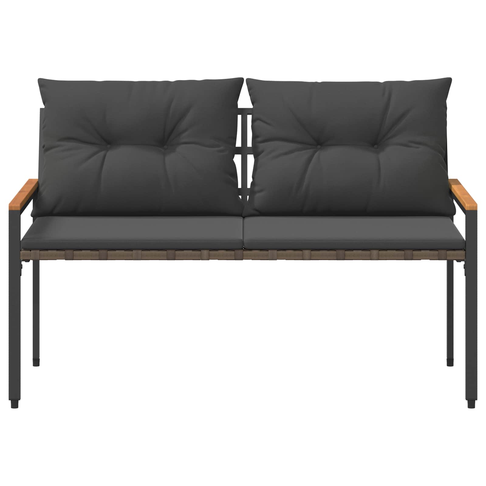 vidaXL Outdoor Bench 2 -Seater 116 x 67.5 x 72 cm Poly Rattan 5