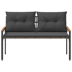 vidaXL Outdoor Bench 2 -Seater 116 x 67.5 x 72 cm Poly Rattan 5