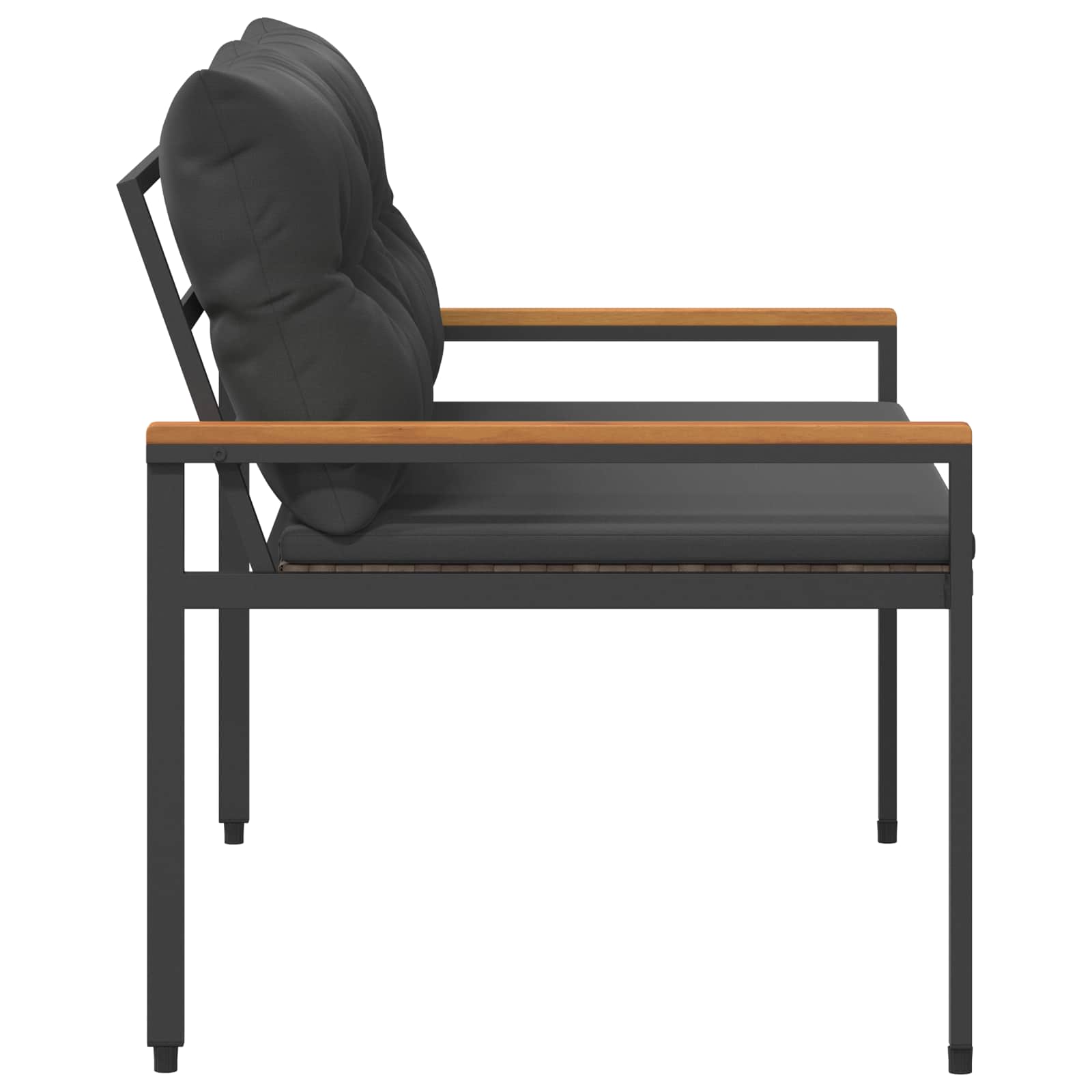 vidaXL Outdoor Bench 2 -Seater 116 x 67.5 x 72 cm Poly Rattan 6