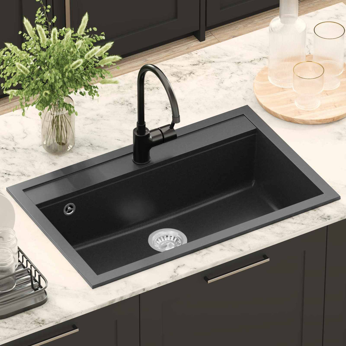 Sink Granite Black 795 mm 505 mm