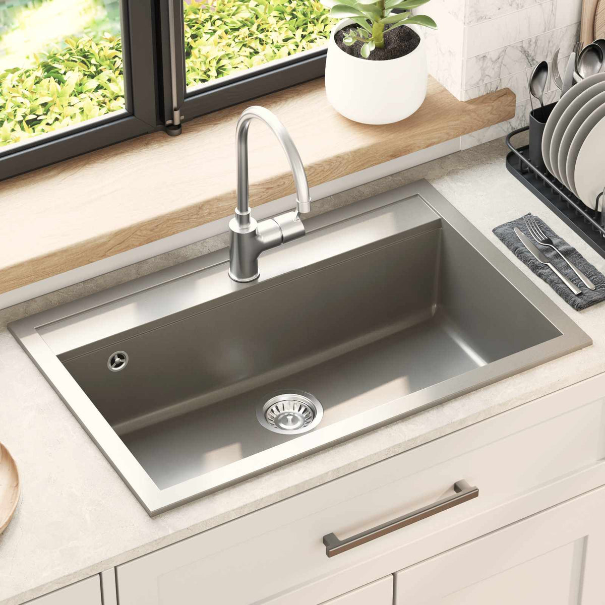 Sink Granite Grey 795 mm 505 mm