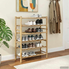 vidaXL Shoe Rack 68 x 28 x 96 cm Bamboo Natural 3