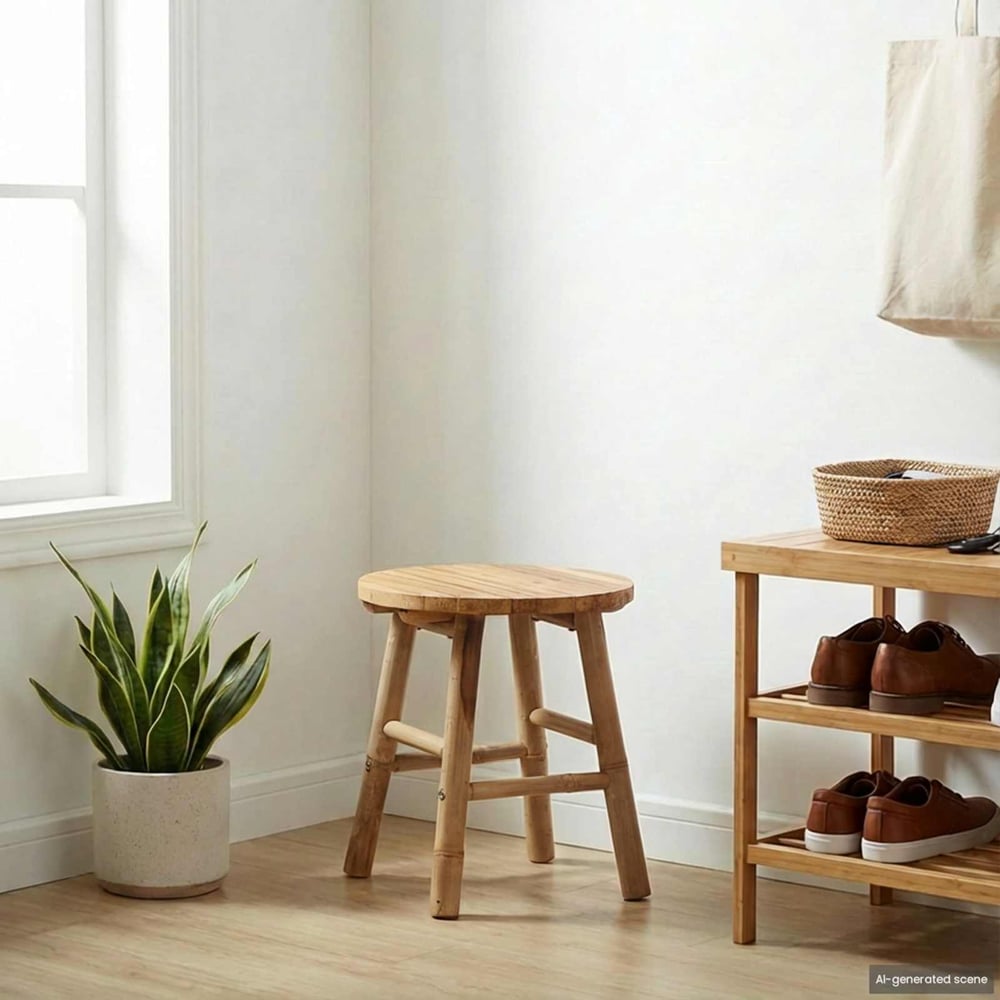 vidaXL Garden Stool Natural Ø 38 x 42 cm Bamboo 1