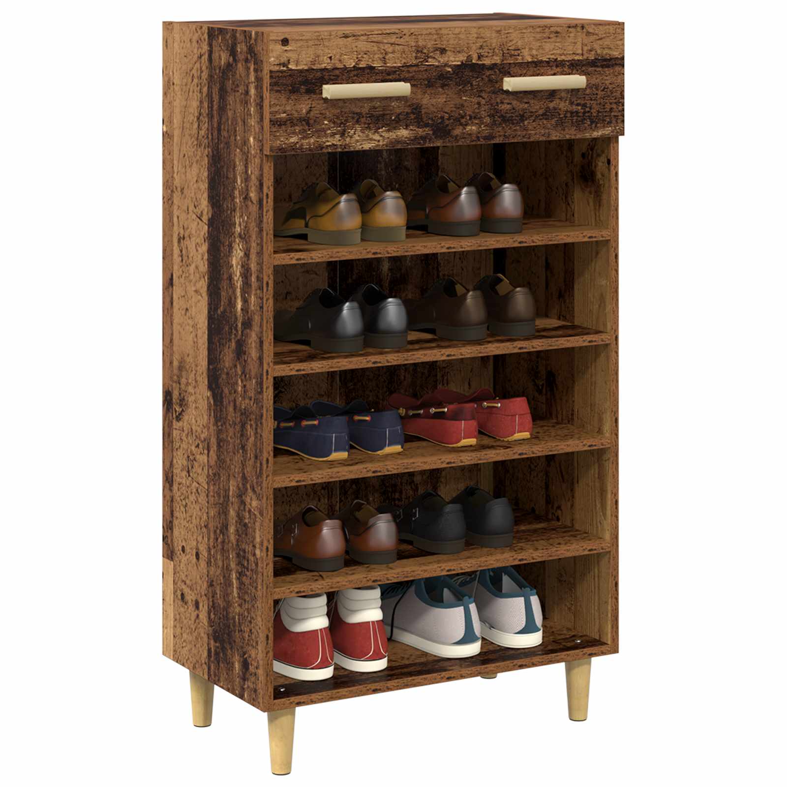 vidaXL Shoe Cabinet 60 x 35 x 105 cm Engineered Wood Old Wood 3