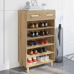vidaXL Shoe Cabinet 60 x 35 x 105 cm Engineered Wood Artisian Oak 1