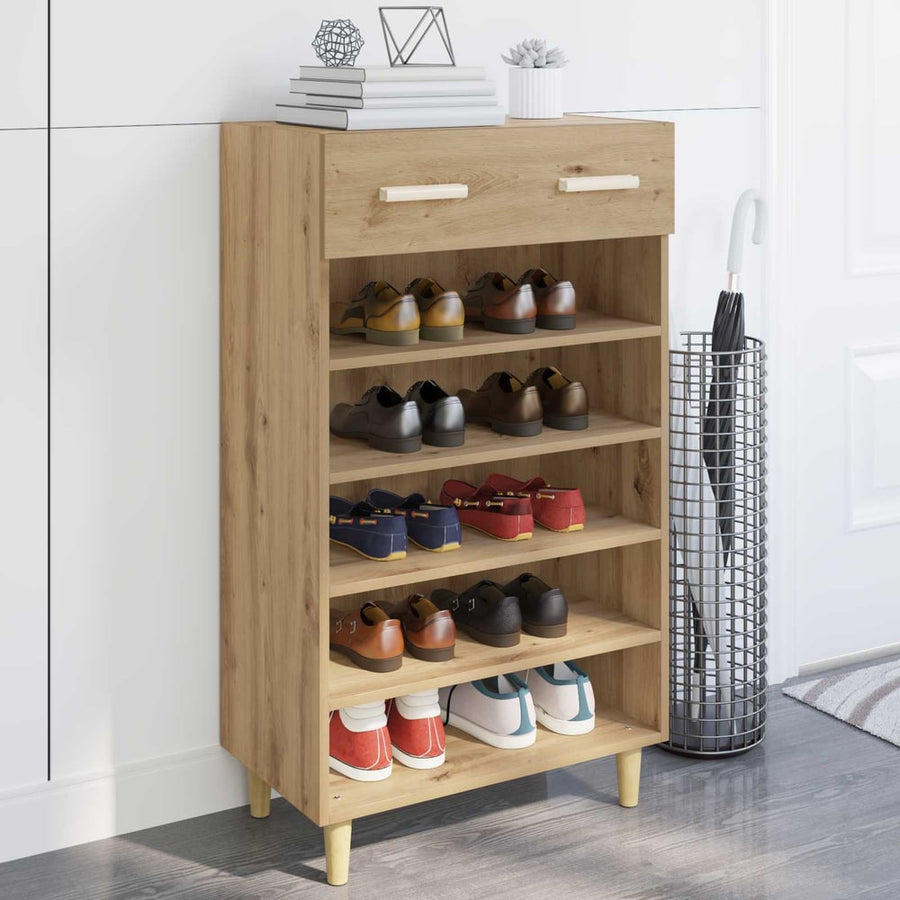 Shoe Cabinet Engineered Wood in Artisan Oak