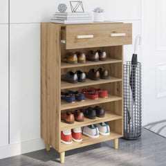 vidaXL Shoe Cabinet 60 x 35 x 105 cm Engineered Wood Artisian Oak 5
