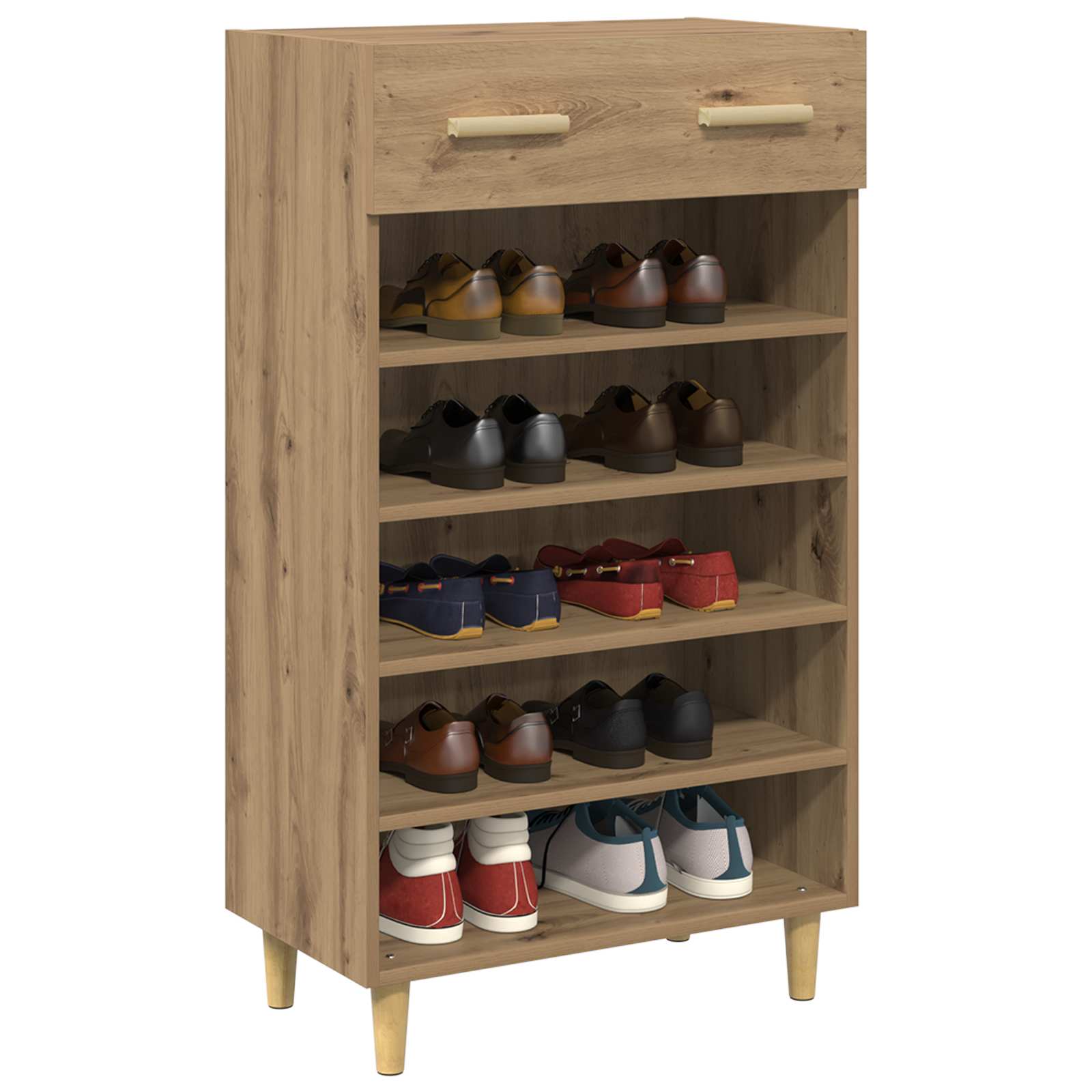 vidaXL Shoe Cabinet 60 x 35 x 105 cm Engineered Wood Artisian Oak 3