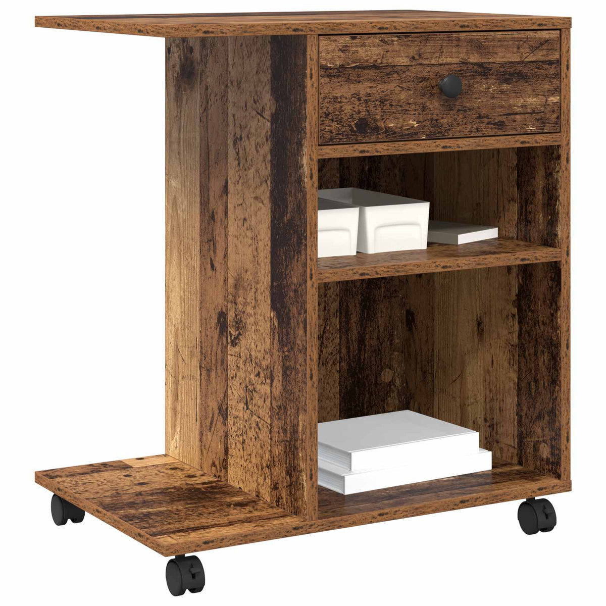 Printer Stand with Wheels 60x40x68,5 cm Old wood