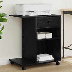 vidaXL Printer Stand Black Oak 60 x 40 x 68.5 cm Engineered Wood 1