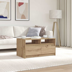 Coffee Table with LED Lights Engineered Wood Artisan oak