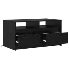 Coffee Table with LED Lights Engineered Wood Black oak