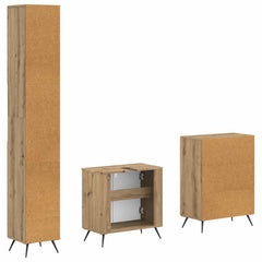 3 Piece Bathroom Cabinet Set ALKMAAR Artisan Oak Round edge