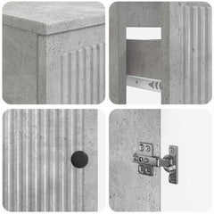 Bathroom Cabinet Concrete Grey Vertical stripes