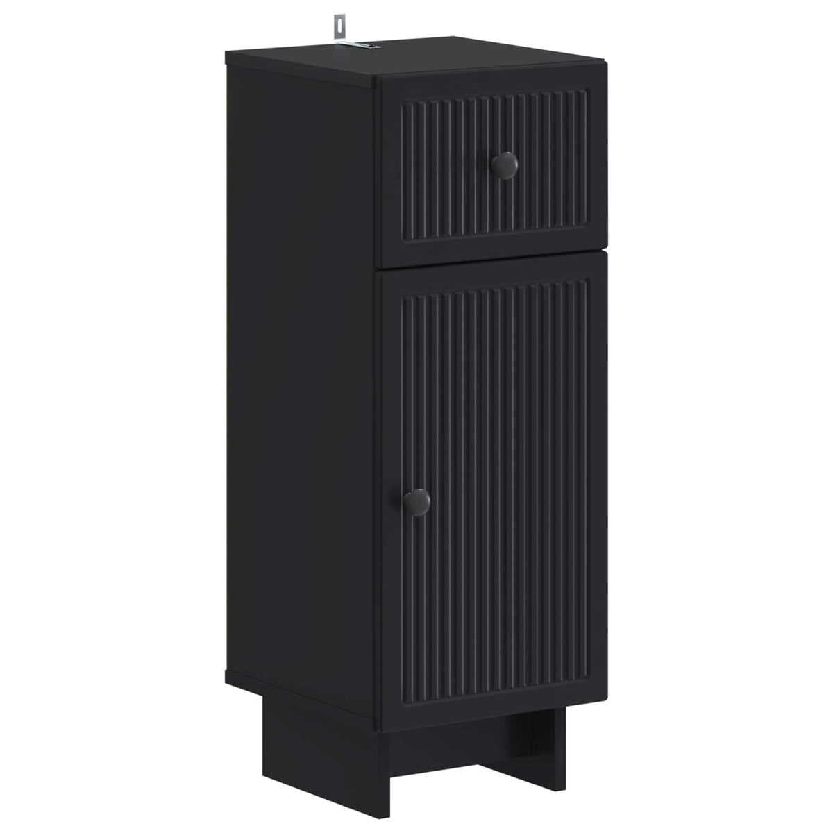 2 Piece Bathroom Cabinet Set EDE Engineered Wood Black Vertical stripes