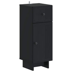 2 Piece Bathroom Cabinet Set EDE Engineered Wood Black Vertical stripes