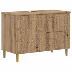 Bathroom Cabinet ALKMAAR Artisan Oak Leaf pattern