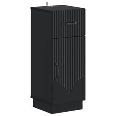 3 Piece Bathroom Cabinet Set EDE Engineered Wood Black V-shape stripes