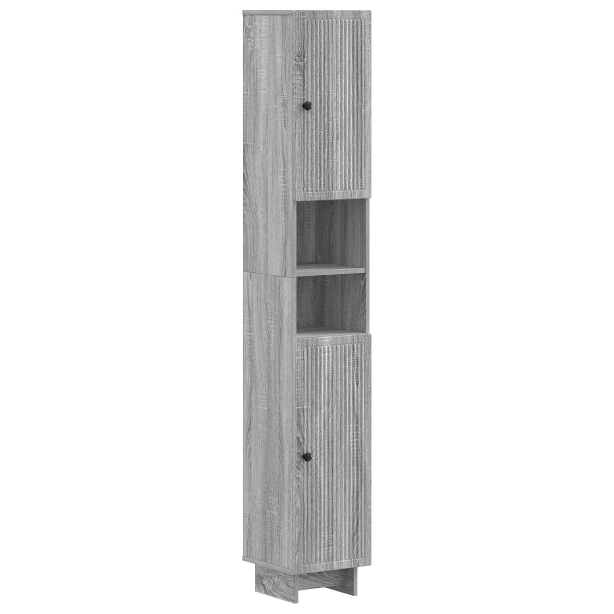 4 Piece Bathroom Cabinet Set ALKMAAR Grey Sonoma Vertical stripes