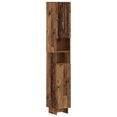 4 Piece Bathroom Cabinet Set EDE Engineered Wood Old Wood Vertical stripes