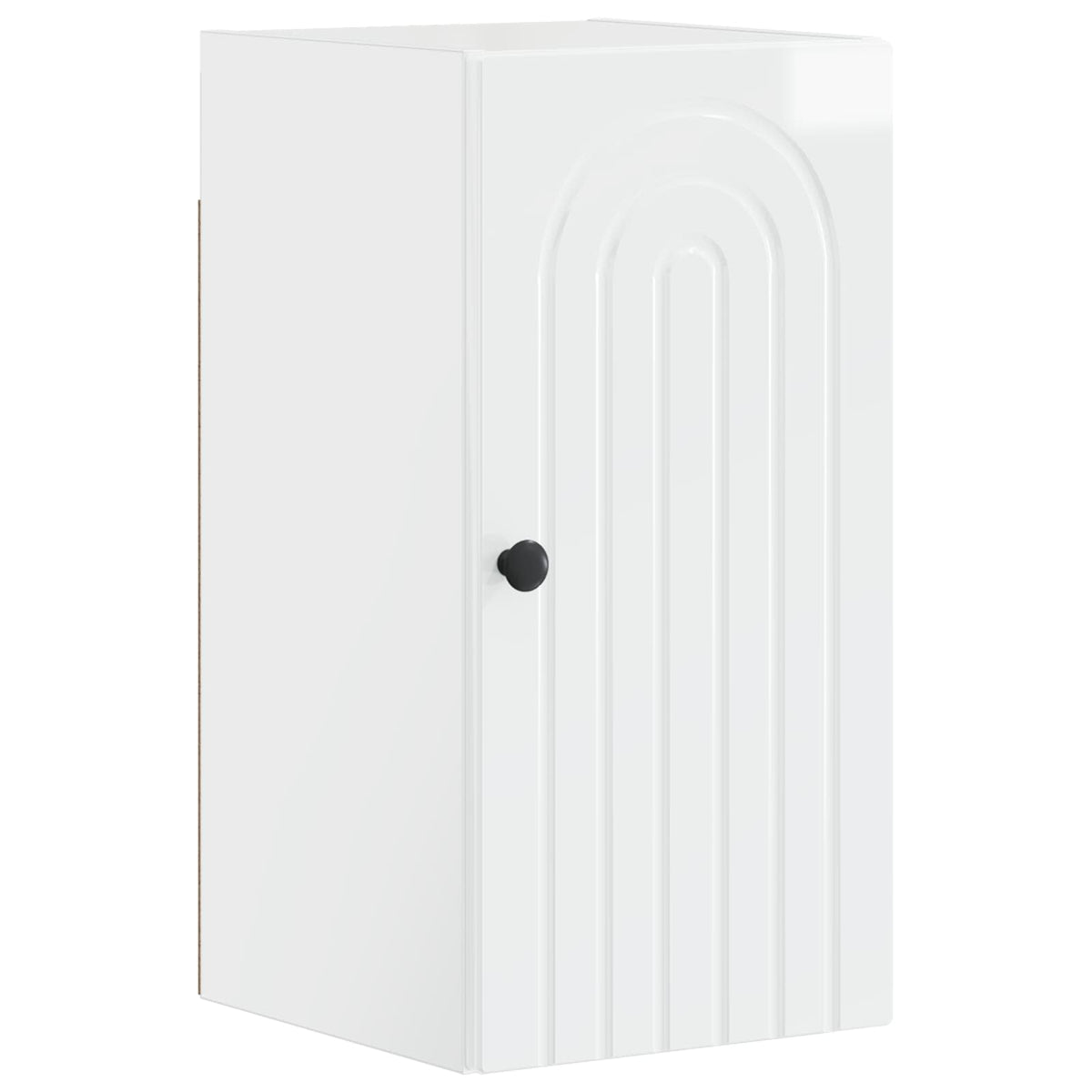 4 Piece Bathroom Cabinet Set EDE High Gloss White Round stripes