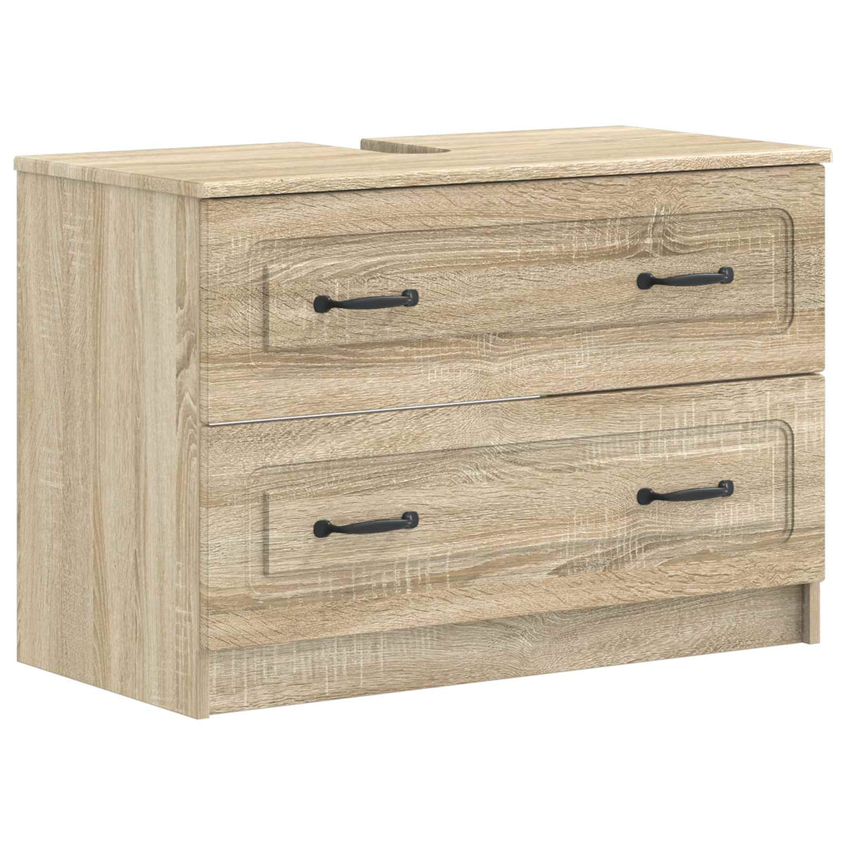 4 Piece Bathroom Cabinet Set EDE Engineered Wood Sonoma Oak O-shape