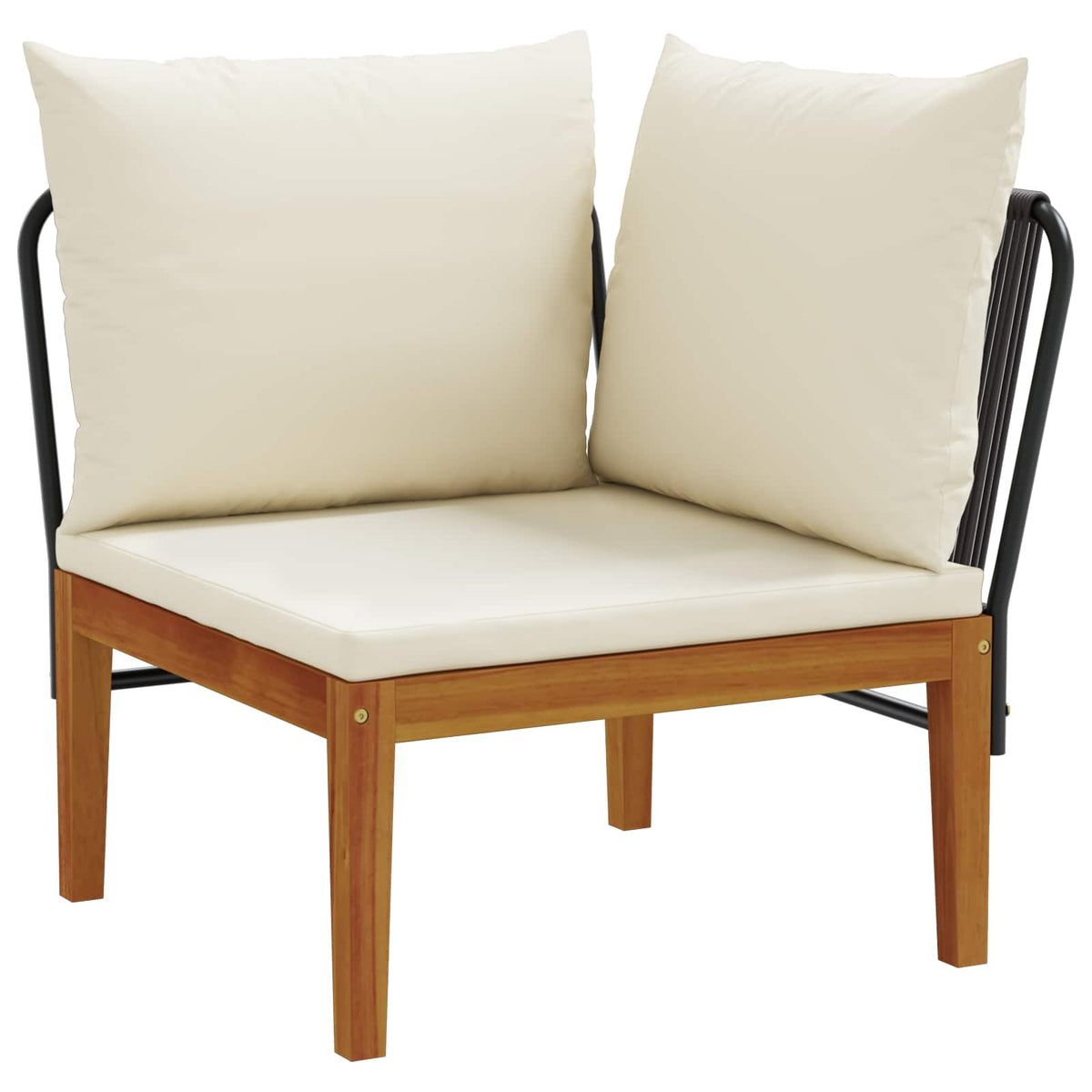 Solid Acacia Wood Rope Natural Black Cream White corner middle table