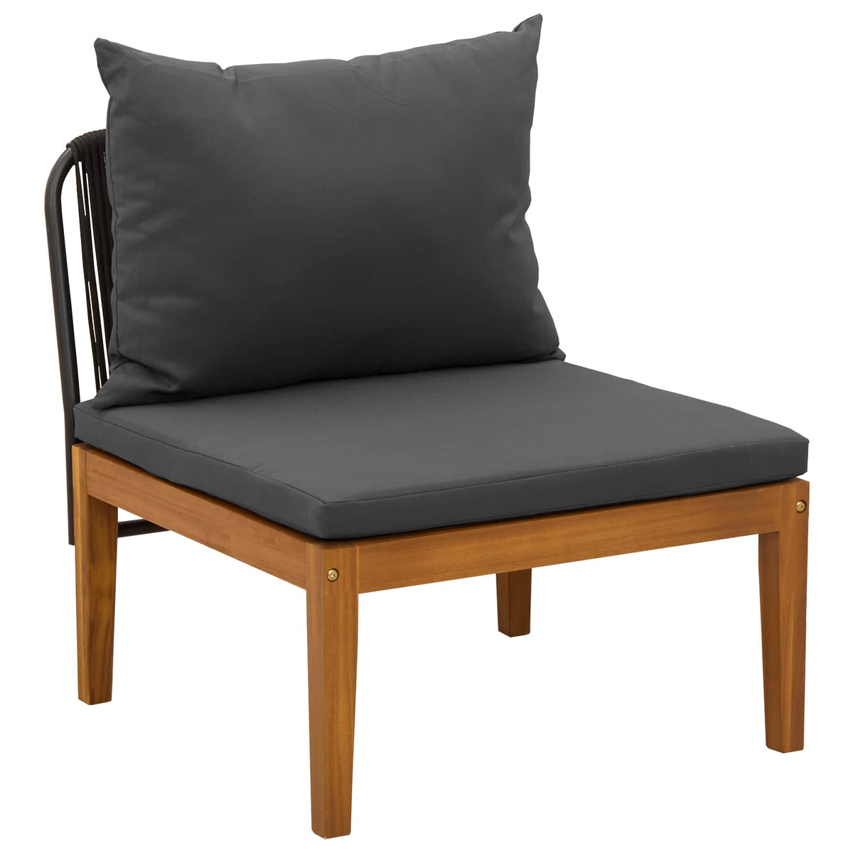 9 pcs Solid Acacia Wood & Rope Natural Black and Anthracite 3x corner +4x middle +1x footrest +table